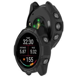 Protective TPU Cover Intended for Garmin Forerunner 970 Case Watch Bezel Bumper Frame Resistant Shell Smartwatch Accessories (Black)