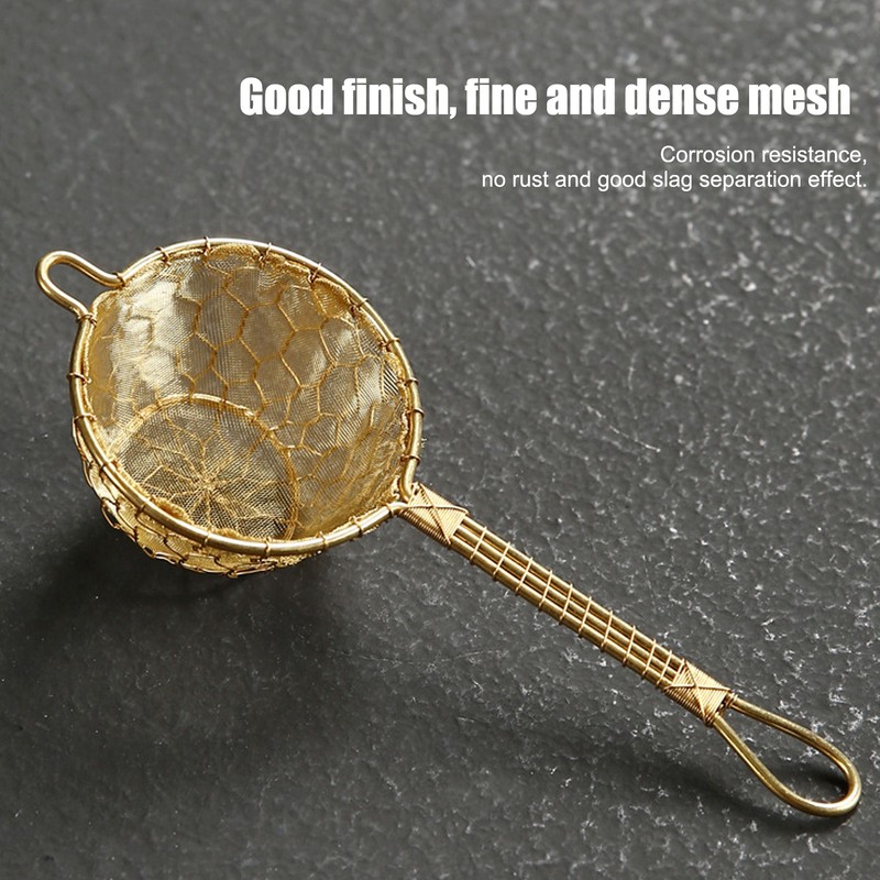 Copper Tea Infuser Strainer Reusable Loose Leaf Teapot Filter with