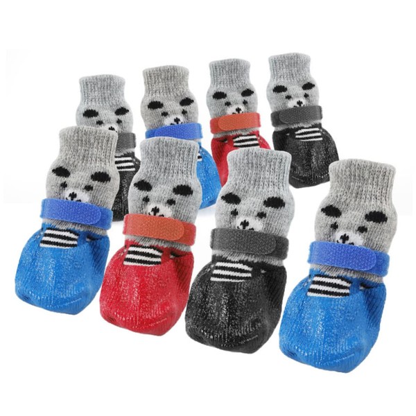 ORFOFE 4-Piece Pet Socks Set for Dogs Cats Non-Slip Cotton