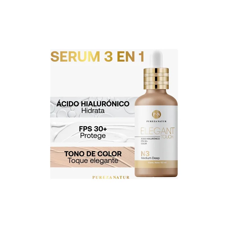Serum Facial Ácido Hialurónico + Fps 30 + Tono Elegant