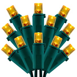 SWEET SHINE 200 Count Orange Wide Angle LED Christmas Lights, 66 ft Green Wire UL Certified Commercial Grade 5mm Holiday String Light Set (Orange)