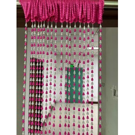 ZiDeTang 18 Rows Acrylic Calabash Door Beaded Curtain Home Décor String Doorway Room Divider Tassel Window Blind Screen Panel for Wedding café Office (39.3" x 76.7",Rose Red)