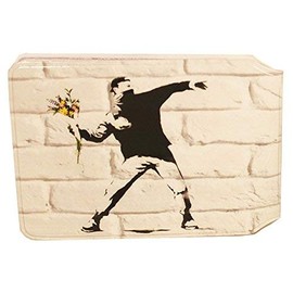 Banksy Flower Thrower Slim line Bus Pass Wallet Credit Travel Rail Ticket Card Holder for Oyster Business ID Card (2X Wallets)
