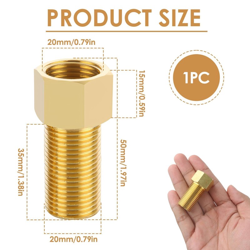 Brass Threaded Pipe Fitting 20mm Brass Pipe Adapter 1/2 Pt