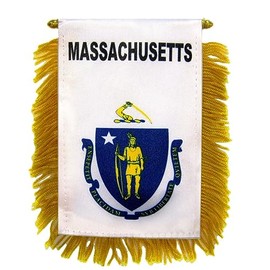 Wholesale lot 12 State of Massachusetts Mini Flag 4"x6" Window Banner