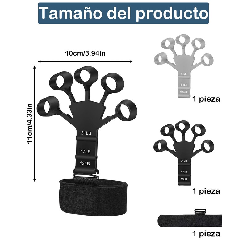 2 Piezas Ejercitador De Mano, Ejercitador De Dedos, Fortalecedor De