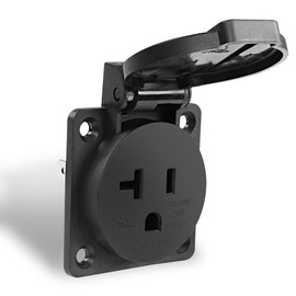 MEIRIYFA 20 Amp NEMA 5-20R Outlet AC Flanged 125 Volt,2 Pole 3 Wire with Weatherproof Cover Power Outlet Outdoor Household Receptacle Socket