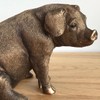 Leonardo Bronze Effect Sitting Pig Ornament Reflections Farm Animals Collection