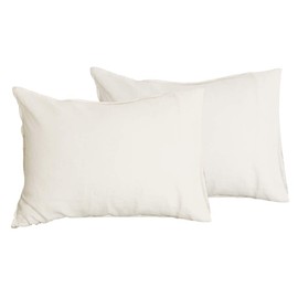S VICTORY SYMBOL 100% Organic Linen Pillowcases 1 Pair 20"x40" King Size,French Natural Linen Solid Color Soft Basic Pillowcase Creamy-White(51x102cm)