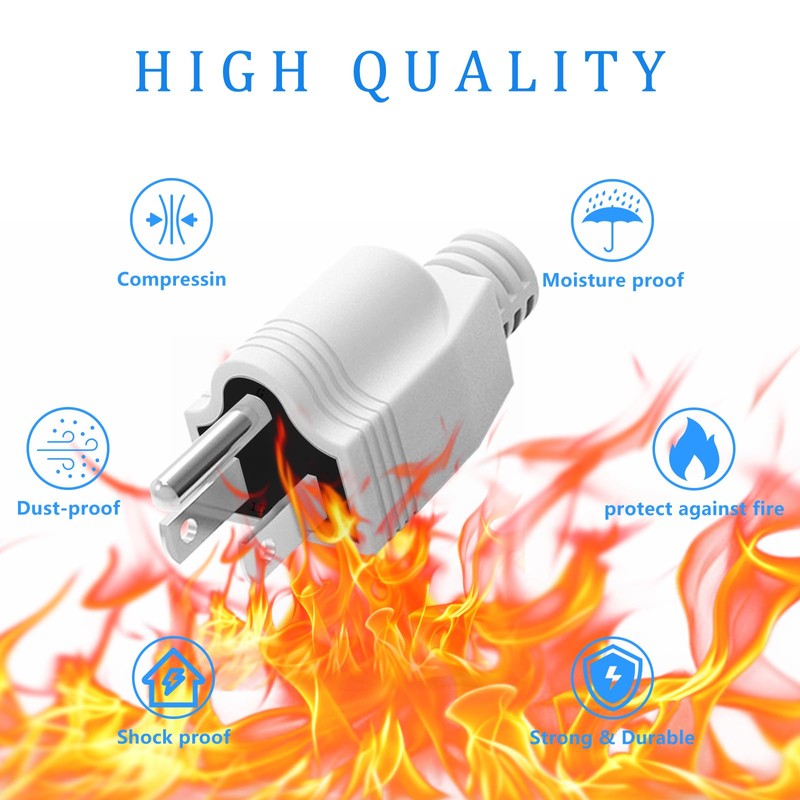 3 Prong Replacement Plug, Male Plug end Replacement 3Prongs, 3