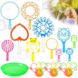 30 Pcs Bubble Wands Set Toys for Kids: Giant Bubble Maker Wand for 3 4 5 6 7 8 Years Old Kids Toddlers Age 3-12 Games Garden Outdoor Toy Party Wedding Bubbles Maker Wand