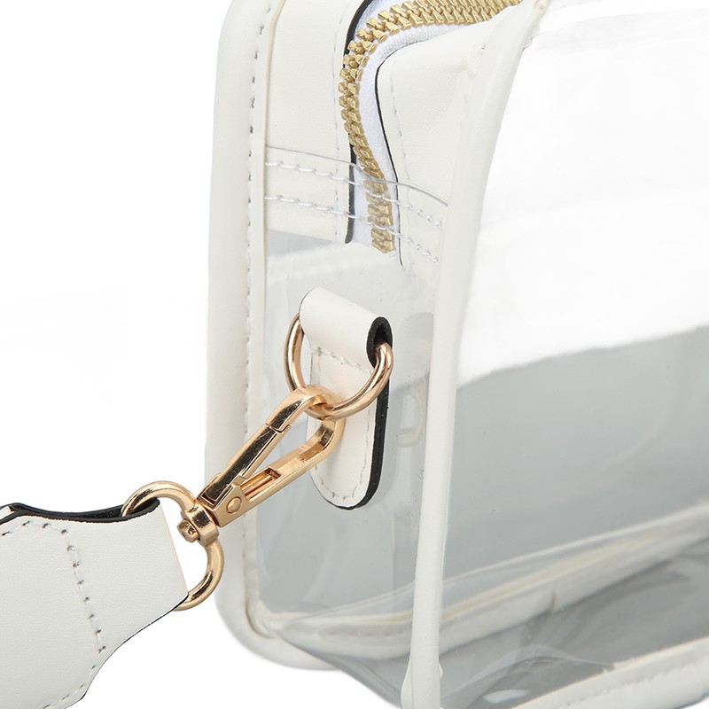 Clear Shoulder Bag PVC Zippered Waterproof Stadium Approved Purse for