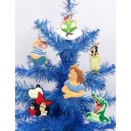 Peter Pan 6 Piece Christmas Tree Ornament Set Featuring Peter Pan and Friends - Around 2.5" to 3.5" Tall