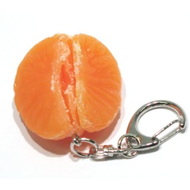 Coconut Accessories 003TK Peeling Mandarin Food Sample Keychain Cute, Funny, Souvenir, Present
