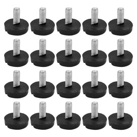 Tiardey 20pcs M6 Leveling Feet Adjustable Threaded Rod Leveling Foot Furniture Glider 15mm