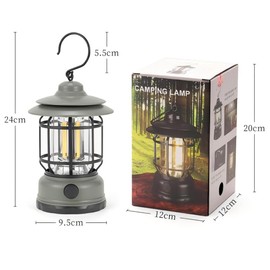 Rechargeable Camping Lantern,Outdoor Camping Light with USB Charging Port,Fearless of Wind and rain,Suitable for Camping,Garden,Courtyard,and Lawn Use(Green)