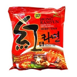 Ohsung Hong Ramyun/ramen Hot & Spicy Noodle Soup with Soy Peptide 4.2 Oz: 15 Pack