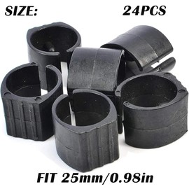 LEZED Clamp Shell Gliders Plastic Chair Glides Plastic Chair Glides Cantilever Replacement Parts for Garden Furniture Cantilever Chair Gliders Floor Slide Furniture Gliders Pack of 24 (25 mm)