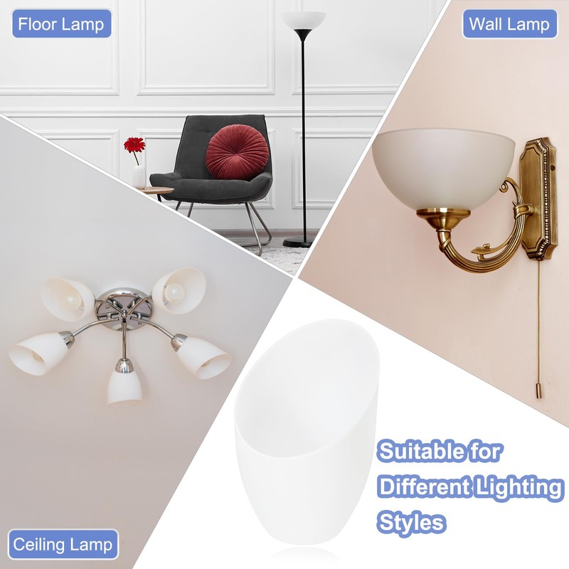 PATIKIL 1.65" Hole 5.35" High Plastic Lampshade, 5 Pcs Horseshoe