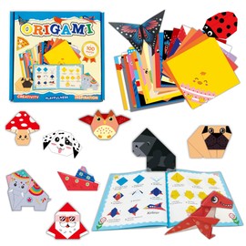Origami Kit for Kids Ages 5-8 8-12, 100 Sheets Double Sided Colorful Folding Paper (45 Patterns×2+10Blank) with Clear Guiding Book, Animals Dinosaur Art Activity DIY Craft Set Gift for Girls Boys