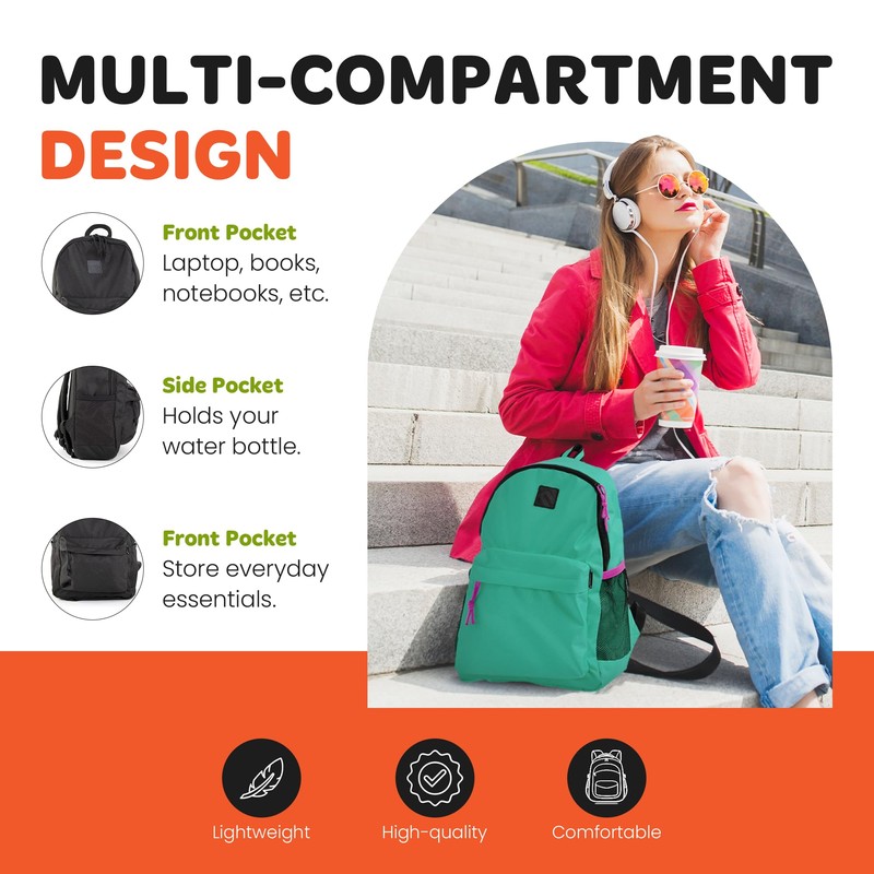Mintra Office Backpack, Water-resistant Everyday Bag with Adjustable Straps, Unisex