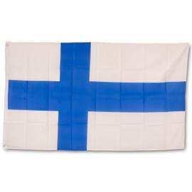 SCAMODA Country Flag, Made of Weatherproof Material, with Metal Eyelets, Outdoor Flag (Finland), 150 x 90 cm