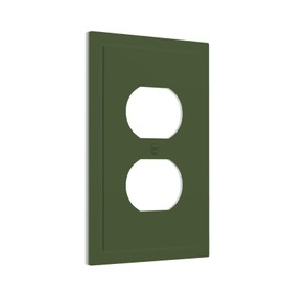 Wmhusu Outlet Covers Olive Green 1 Gang Duplex Light Switch Cover Plate Decorative Socket Covers Wall Plates Electrical Switchplate Receptacle for Bathroom Bedroom Decor