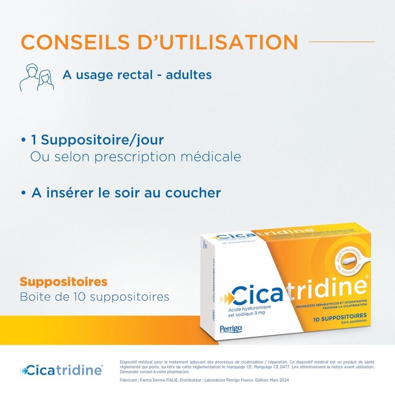 HRA Pharma HRA Pharma Cicatridine Hyaluronic Acid 10 Suppositories