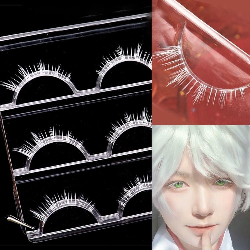 White False Eyelashes for Cosplay White False Eyelashes Natural False