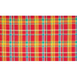 Cotton 100% Poplin Fabric Material Tartan Madras Check Rainbow 009, 1MTR 145cmx100cm