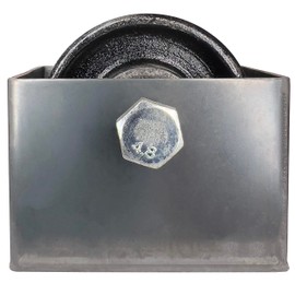 Sidco Supply 3' V-Groove Casting Gate Wheels (Cast Iron Steel) - Sliding Gate Rollers with Detachable Bolt Box (3' Wheel + Box)