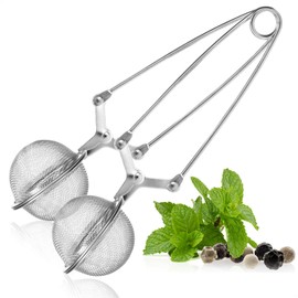 Wilhelm Sell® 2 x Tea Strainer Made of Stainless Steel - Tea Infuser in Ball Shape - Easy to Clean Strainer for Loose Tea, Spices and Herbs - Fine Mesh Tea Filter (Pack of 2)