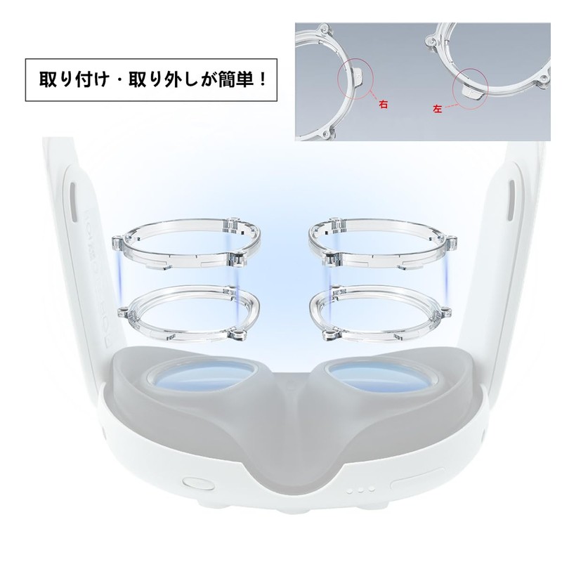 SHEAWA for Meta Quest 3 Lens Myopia -4.0 Left &