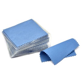 SEVENWELL 50pcs Jewelry Cleaning Cloth Dark Blue Polishing Cloth for Sterling Silver Gold Platinum Small Polish Cloth 8x8cm