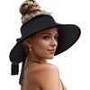 AlturaGo Sun Visor Hat for Women Wide Brim Ponytail Straw