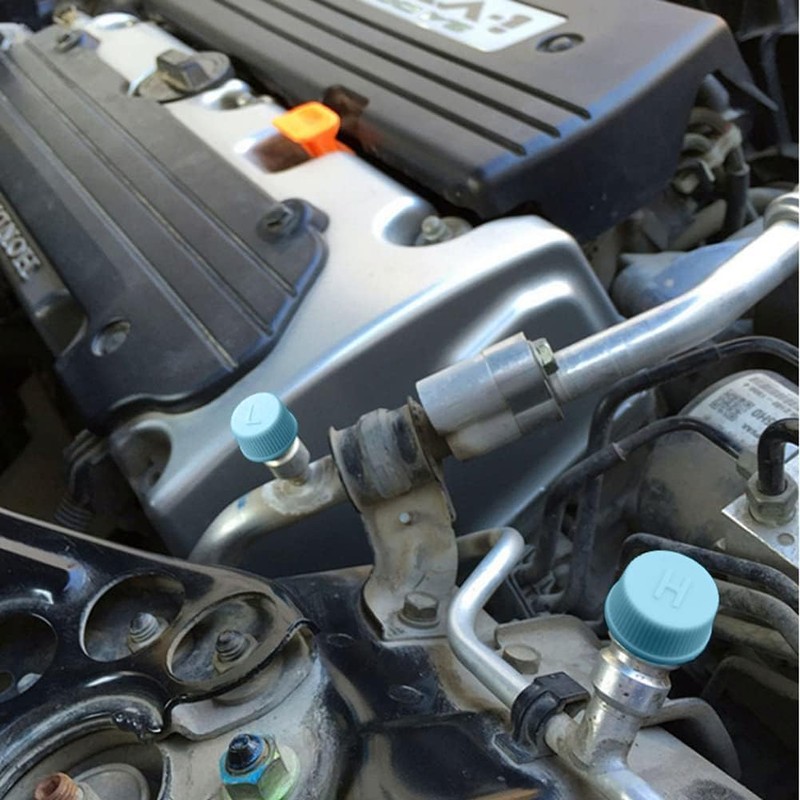 2 Stück Auto-Klimaanlagen Ventilkappen für Auto-Klimaanlagen, R134a AC-System, Blau, Hoch