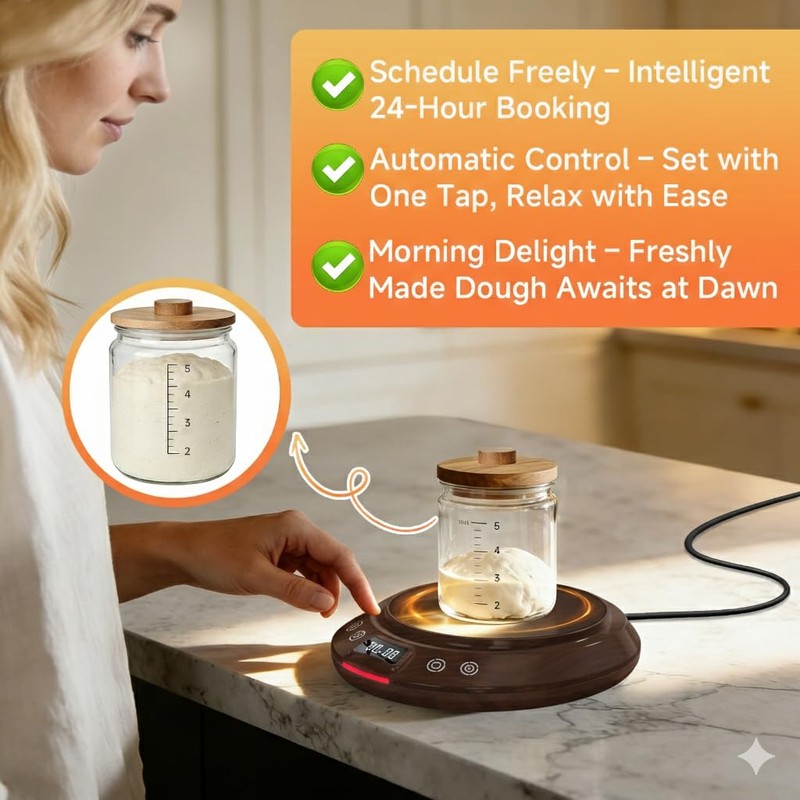 Sourdough Starter Warmer，2026 Upgrade Heating Plate, Bread Maker Machine Helper,