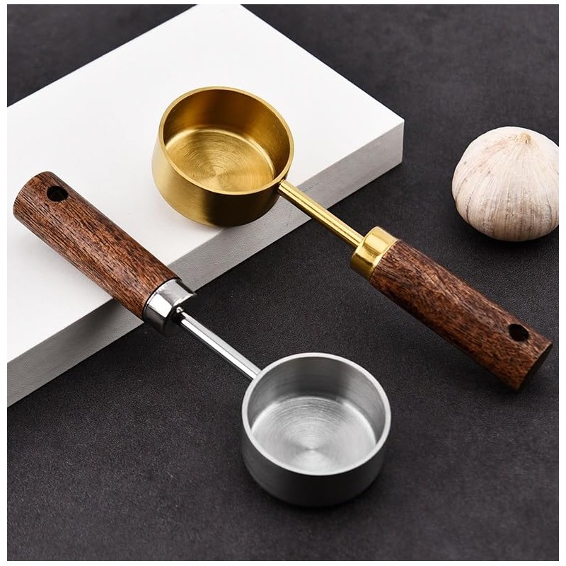 2Pcs Coffee Measuring Scoop Spoon Short Stainless Steel Coffee Scoop