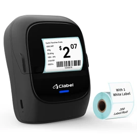 CLABEL Label Maker Machine with Tape: 221B Inkless Label Printer Handheld Barcode Printer Compatible with Phone & PC for Retail School Office Organization Label Makers with APP