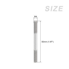 METALLIXITY M4 Thread 50mm Length 20 Pack 304 Stainless Steel Double Threaded Screws - Home Maintenance