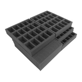 Navara Figure Case Tray Set to carry 80 troops on 25-32mm bases plus a variety of models, monsters and vehicles. Pick&pluck tray 80mm deep (2cm blocks), troop tray compartments 50mm x 30mm, 35mm deep