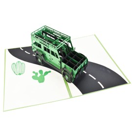 Green SUV 3D Pop Up Birthday Card, Father's Day Card, Retirement Card, All Occasions