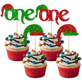 Ephlyn 24 piezas de adornos de elfo de Navidad, diseño de elfo de Navidad, para de primer cumpleaños, para , temática de elfos de Navidad, para niños