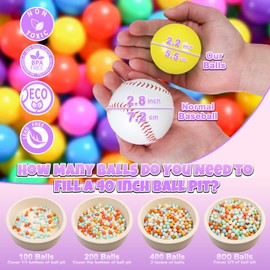 GOGOSO Ball Pit Balls for Toddlers Dogs Baby Boys Girls 2.2Inch Plasticball Toys for Kid Play Tent Birthday Slides Party Decor 170 pcs,Rainbow Mix