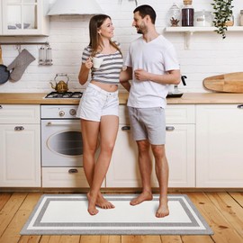 ATRUG White Kitchen Mat Cushioned Anti-Fatigue Non-Skid Waterproof Rugs Ergonomic Comfort Standing Mat for Kitchen, Floor, Office, Sink, Laundry 17.3"x47.2"