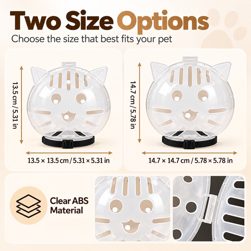 Breathable Cat Grooming Muzzle for Nail Trimming – Clear Anti-Bite