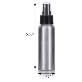 JUVITUS Aluminum Refillable Travel Black Spray Bottle Mister - 2.7 oz (3 Pack)