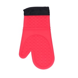 Silicone Oven Mitts with Cotton Heat Insulated Anti Scalding Baking Gloves for Home KitchenRed