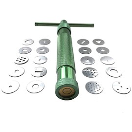 HEVERP Stainless Steel Clay Extruder Sugar Paste Extruder Cake Fondant Decorating Tool Set