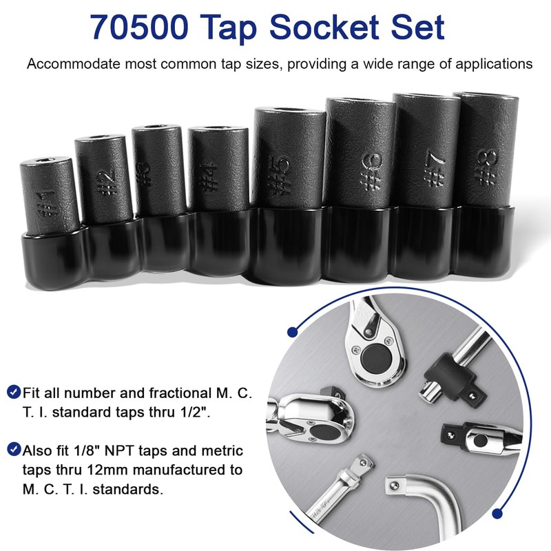 70500 Tap Socket Set Use with 1/4" & 3/8" Drive,